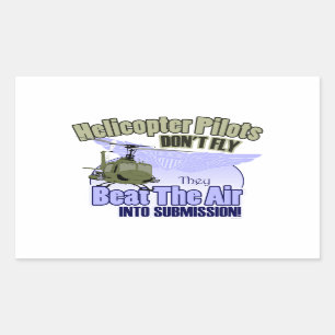 ヘリコプターのパイロットは飛びません[UH-1] 長方形シール