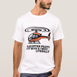 ヘリコプターのパイロットツイストローターベクトルTシャツデザイン Tシャツ