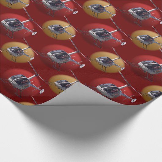 ヘリコプターの包装紙のチョッパーのクリスマスの紙 ラッピングペーパー (角)