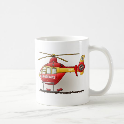 ヘリコプターの救急車のマグ コーヒーマグカップ (右)