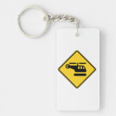 ヘリコプターの注意標識 キーホルダー (正面)