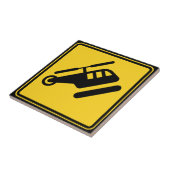 ヘリコプターの注意標識 タイル (側面)