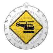 ヘリコプターの注意標識 ダーツボード (正面)