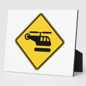 ヘリコプターの注意標識 フォトプラーク (側面)