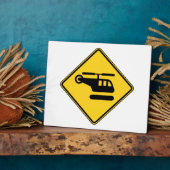 ヘリコプターの注意標識 フォトプラーク (側面)