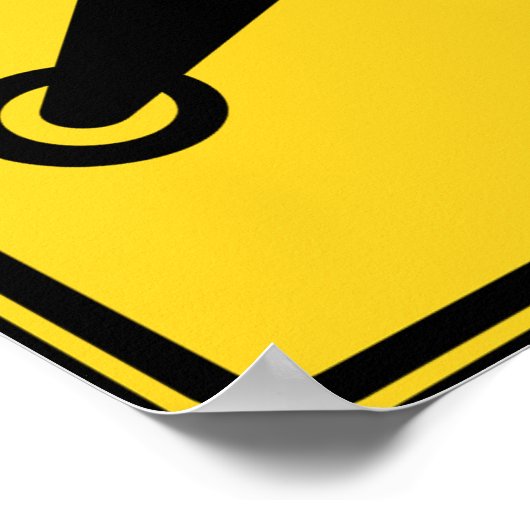 ヘリコプターの注意標識 ポスター (角)