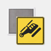 ヘリコプターの注意標識 マグネット (正面/裏面)