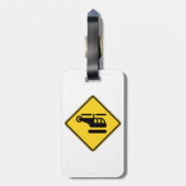 ヘリコプターの注意標識 ラゲッジタグ (裏面縦)