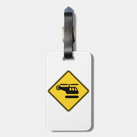 ヘリコプターの注意標識 ラゲッジタグ (裏面縦)