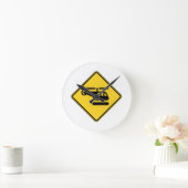 ヘリコプターの注意 ラウンド壁時計 (ホーム)