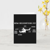 ヘリコプターの飛行おもしろいパイロット カード (黄色い花)