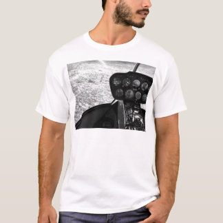 ヘリコプターの黒およびwihteの写真 tシャツ