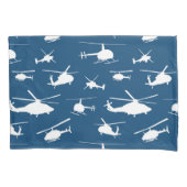 ヘリコプターは//の濃紺//のシルエットを描きます 枕カバー (正面)