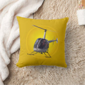 ヘリコプターカッコいいピロ飛んでいるー枕 クッション (ブランケット)