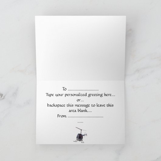 ヘリコプターカード飛んでいるなチョッパーの挨拶状 カード (内部)