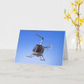ヘリコプターカード飛んでいるなチョッパーの挨拶状 カード (黄色い花)