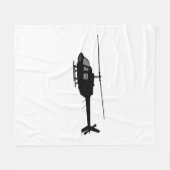 ヘリコプターチョッパーのシルエットカスタマイズカラー フリースブランケット (正面(横))