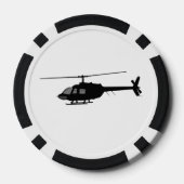 ヘリコプターチョッパーのシルエットカスタマイズカラー ポーカーチップ (裏面)