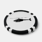 ヘリコプターチョッパーのシルエットカスタマイズカラー ポーカーチップ (シングル)