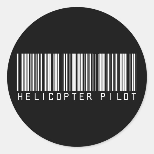 ヘリコプターパイロットバーコード ラウンドシール (正面)