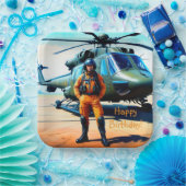 ヘリコプターパイロット誕生日 ペーパープレート (パーティー)