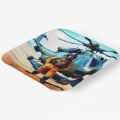 ヘリコプターパイロット誕生日 ペーパープレート (傾斜あり)