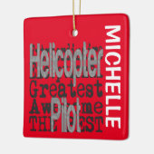 ヘリコプターパイロット非凡カスタム セラミックオーナメント (左)