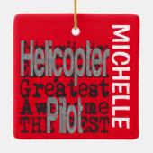 ヘリコプターパイロット非凡カスタム セラミックオーナメント (裏面)