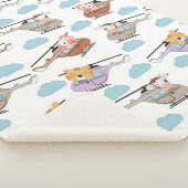 ヘリコプターパターンのかわいい動物 シェルパブランケット (3/4)