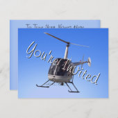 ヘリコプターパーティの招待状ヘリコプターRSVPカード 招待状 (正面/裏面)