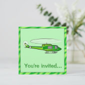 ヘリコプター付き少年の誕生日パーティーの招待 招待状 (スタンド正面)