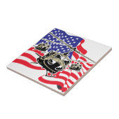 ヘリコプター付き米国国旗 タイル (側面)