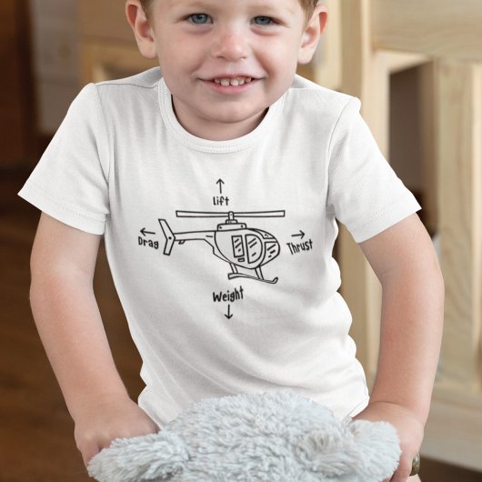 ヘリコプター四力飛行イラストレーション ベビーボディスーツ