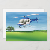 ヘリコプター着陸招待状 招待状 (正面/裏面)