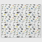 ヘリコプター航空模様 ラッピングペーパー (フラット)