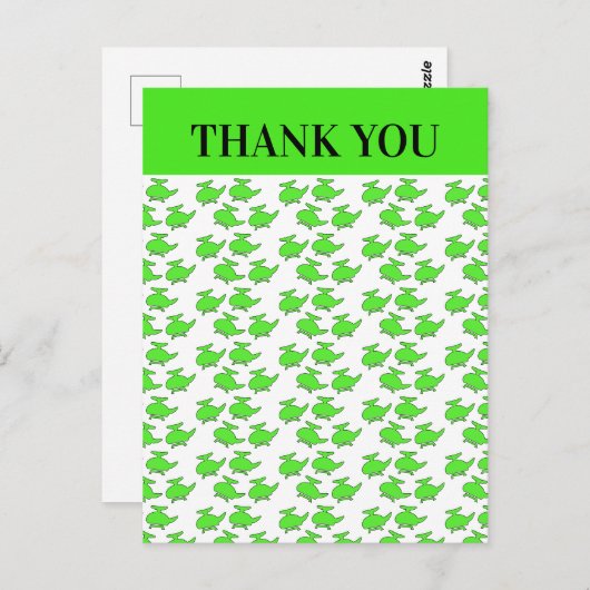 ヘリコプター誕生日パーティーありがとう ポストカード (正面/裏面)