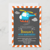 ヘリコプター誕生日パーティーの招待 招待状 (正面)