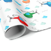 ヘリコプター誕生日パーティー赤ちゃんシャワー ラッピングペーパー (ロールコーナー)