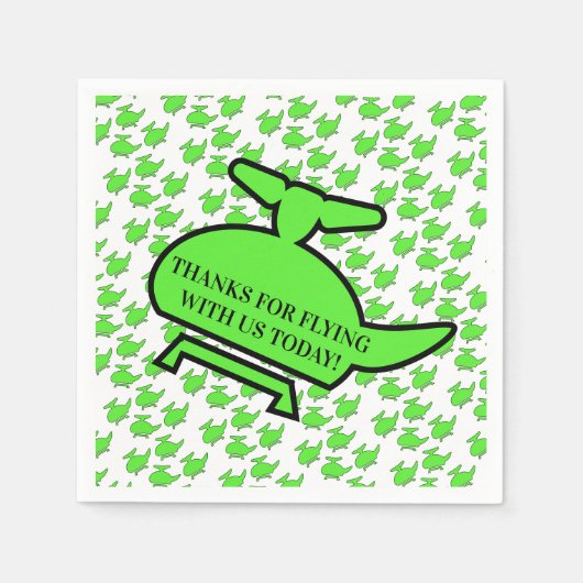 ヘリコプター誕生日パーティー スタンダードカクテルナプキン (正面)