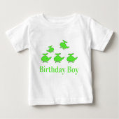 ヘリコプター誕生日少年 ベビーTシャツ (正面)