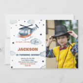 ヘリコプター誕生日招待状（写真あり） 招待状 (正面)