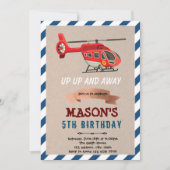 ヘリコプター飛行機の誕生日テーマ招待状 招待状 (正面)
