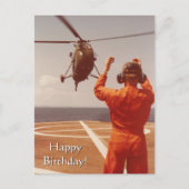 ヘリコプター飛行機写真クール航空誕生日 ポストカード (正面)