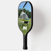 ヘリコプター飛行機写真、航空パーソナライズされた、 ピックルボールラケット (左)