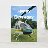 ヘリコプター飛行機、クールな航空の誕生日 カード (正面)