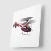 ヘリコプター スクエア壁時計 (傾斜)