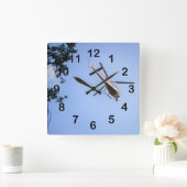 ヘリコプター スクエア壁時計 (ホーム)