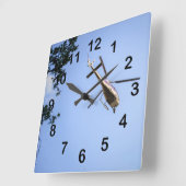 ヘリコプター スクエア壁時計 (傾斜)