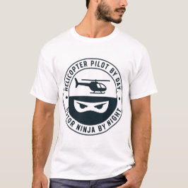 ヘリコプター パイロット ローター 忍者 ミニマリスト バッジ Tシャツ