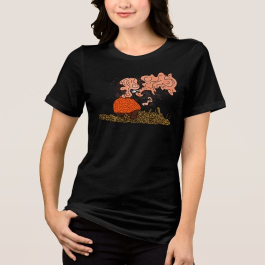 ヘリコプター ホコリタケ トライブレンドTシャツ (正面)